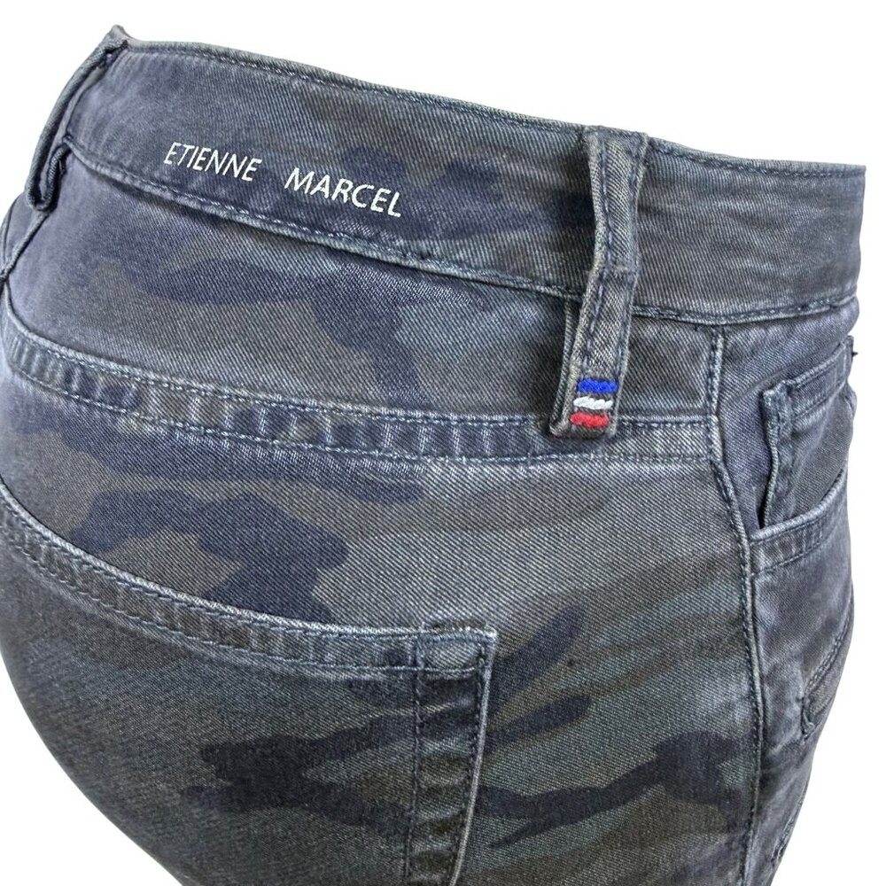 Etienne Marcel Womens Camo Cotton/Elastane Skinny Pants Zipper Detail Size 28 - Picture 7 of 10